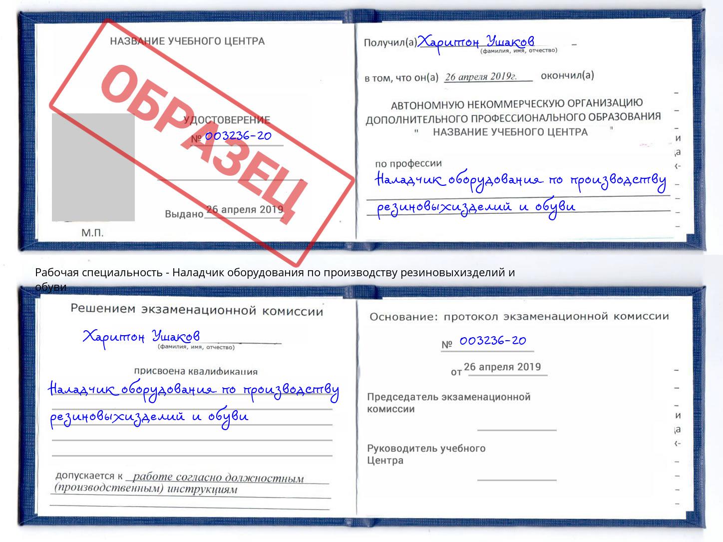 Наладчик оборудования по производству резиновыхизделий и обуви Сургут
